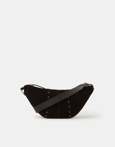 Stud Suede Sling Crossbody Bag, , large