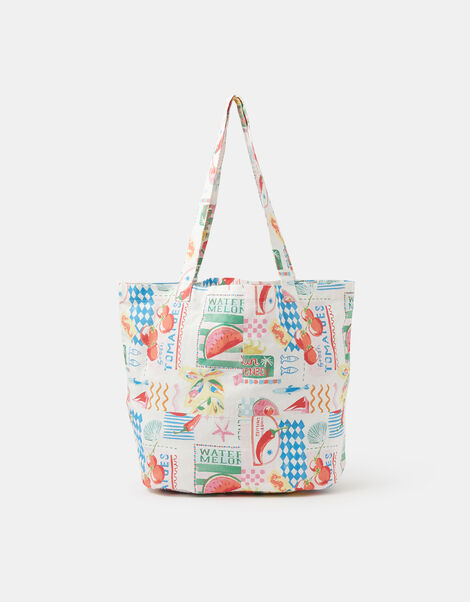 Postcard Print Shopper Bag, , large