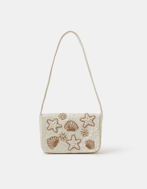 Seashell Sequin Shoulder Bag, , large