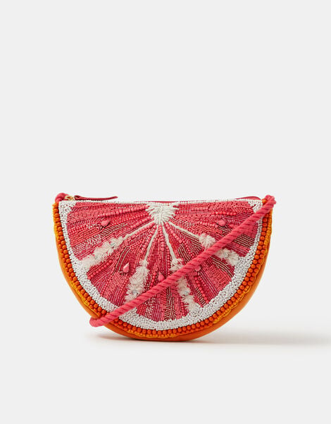 Beaded Grapefruit Crossbody Bag, , large