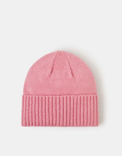 Ribbed Knit Beanie Hat, , large