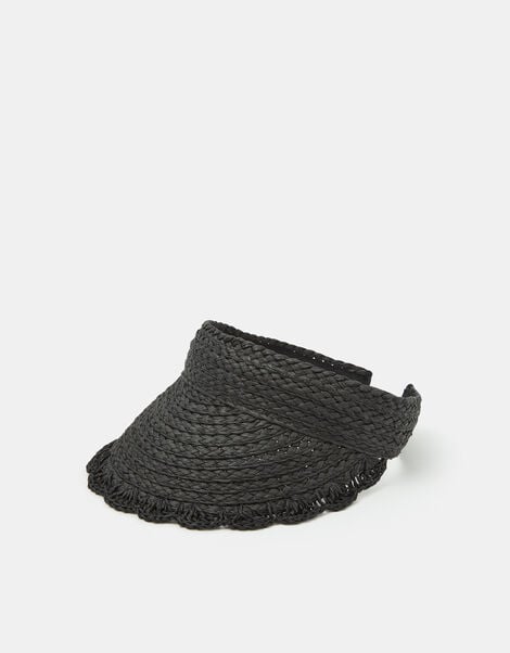 Woven Scallop Trim Sun Visor, , large