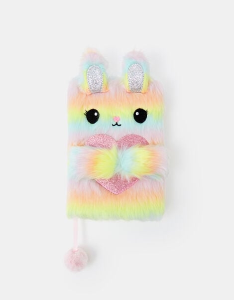 Girls Ombr&eacute; Fluffy Bunny A5 Notebook, , large