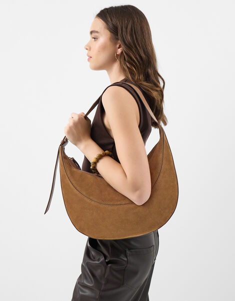 Scoop Suede Shoulder Bag, , large